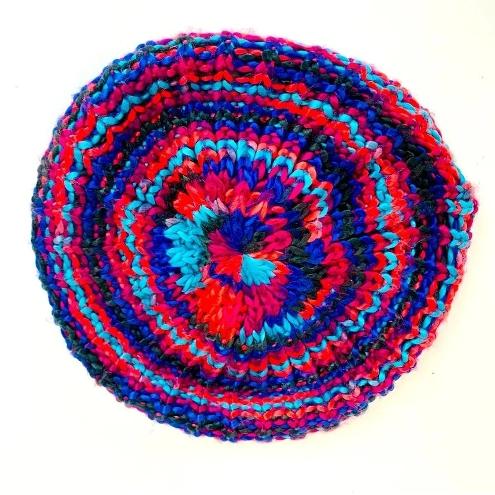 Vans Variegated Crochet Beret Hat Os